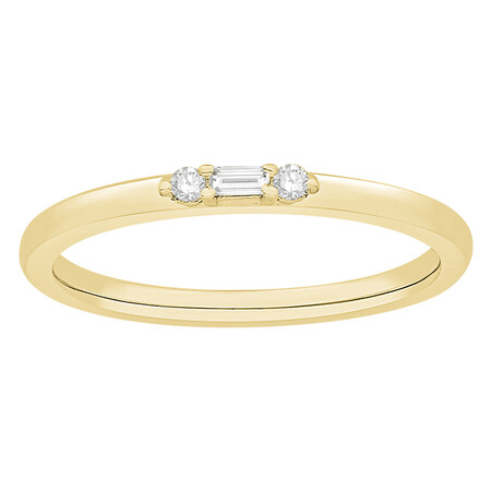 Stacker Ring with Diamonds in 10kt Yellow Gold