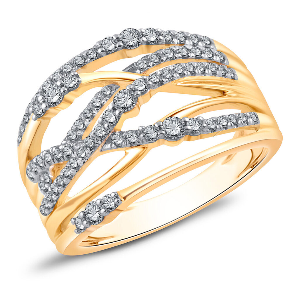 Crossover Ring with 0.50 Carat TW of Diamonds in 10ct Yellow Gold