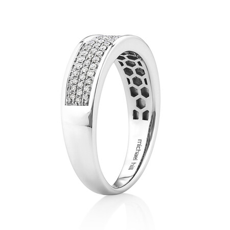 Men's Pave Ring with 0.33 Carat TW of Diamonds in 10kt White Gold Men's Pave Ring with 0.33 Carat TW of Diamonds in 10kt White Gold