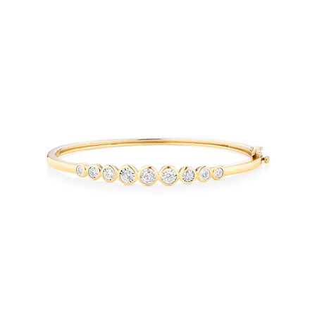 Bangle with 0.50 Carat TW of Diamonds in 10ct Yellow Gold Bangle with 0.50 Carat TW of Diamonds in 10ct Yellow Gold