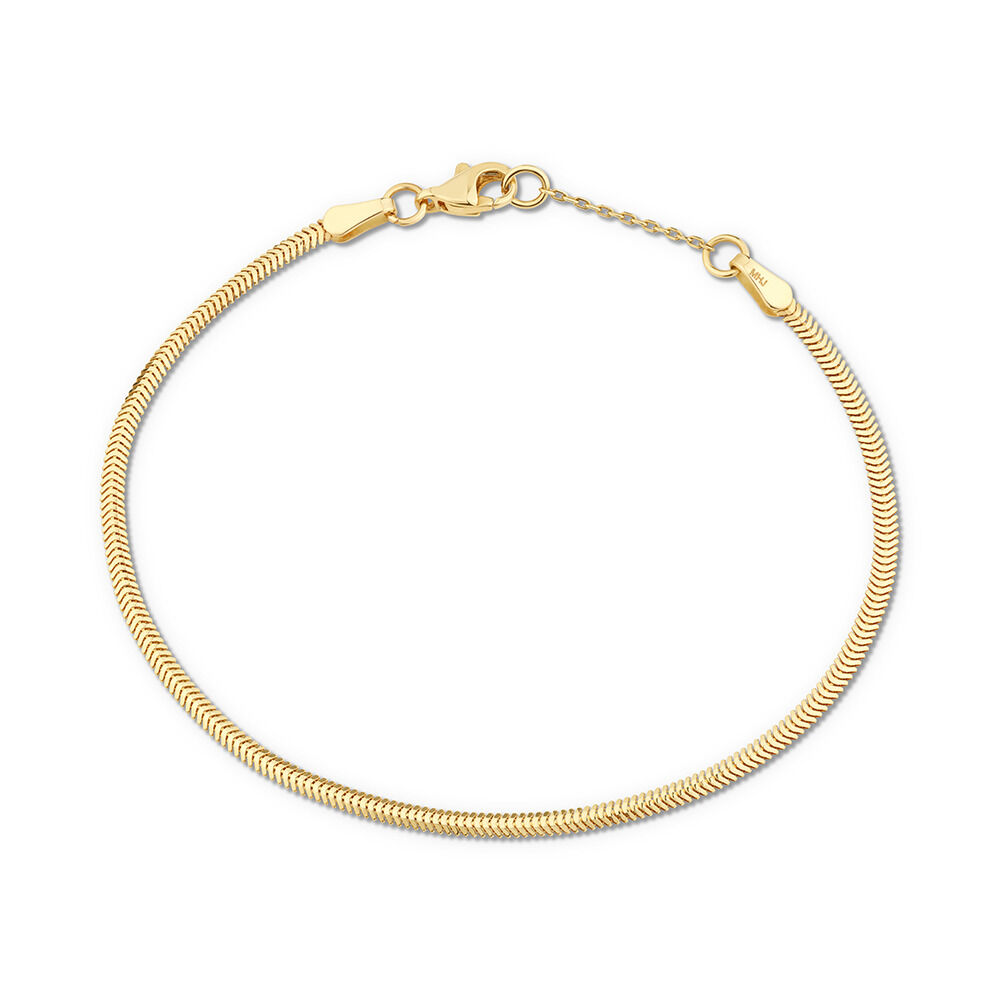 19cm 7.5 2mm 2.5mm Width Snake Chain Bracelet in 10kt Yellow Gold