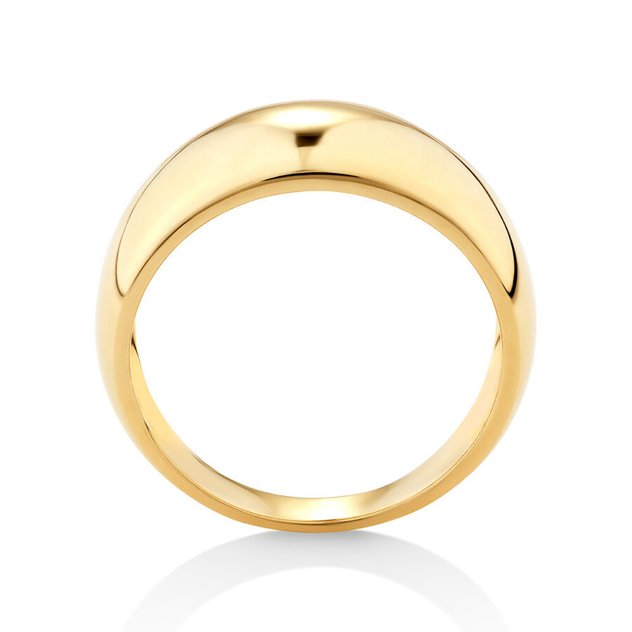 Wide Polished Dome Ring in 10ct Yellow Gold