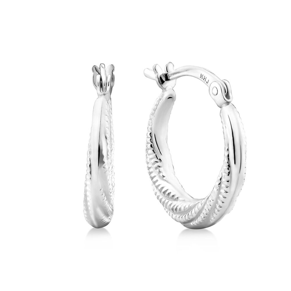 12mm Hoop Earrings in Sterling Silver
