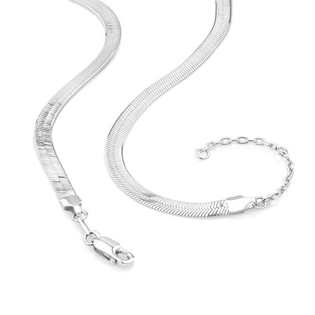 50cm (20") 4.5mm-5mm Width Herringbone Chain In Sterling Silver 50cm (20") 4.5mm-5mm Width Herringbone Chain In Sterling Silver