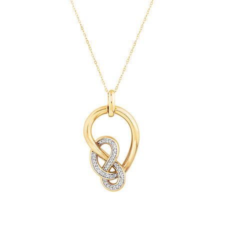 Medium Knots Pendant with 0.19 Carat TW of Diamonds in 10ct Yellow Gold Medium Knots Pendant with 0.19 Carat TW of Diamonds in 10ct Yellow Gold