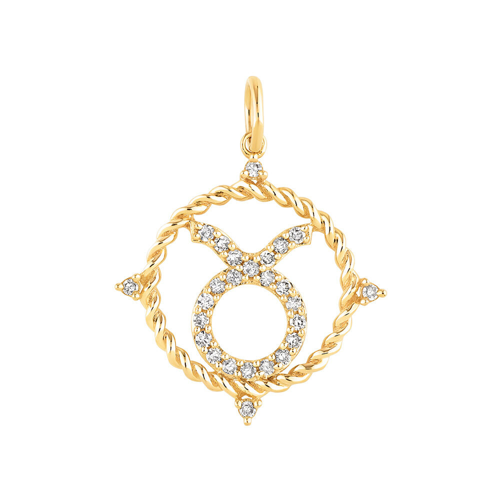 Taurus Zodiac Pendant with 0.20 Carat 