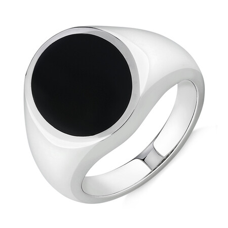 Ring with Onyx in Sterling Silver