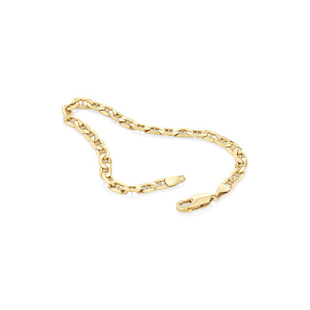19cm (7.5") 4.5mm-5mm Width Hollow Anchor Bracelet in 10kt Yellow Gold 19cm (7.5") 4.5mm-5mm Width Hollow Anchor Bracelet in 10kt Yellow Gold