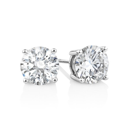 Laboratory-Created 4.00 Carat Stud Earrings in 14ct White Gold Laboratory-Created 4.00 Carat Stud Earrings in 14ct White Gold