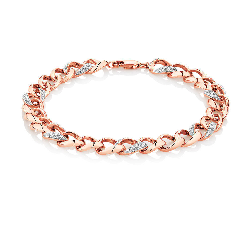 Bracelet with 1/4 Carat TW of Diamonds in 10ct Rose Gold