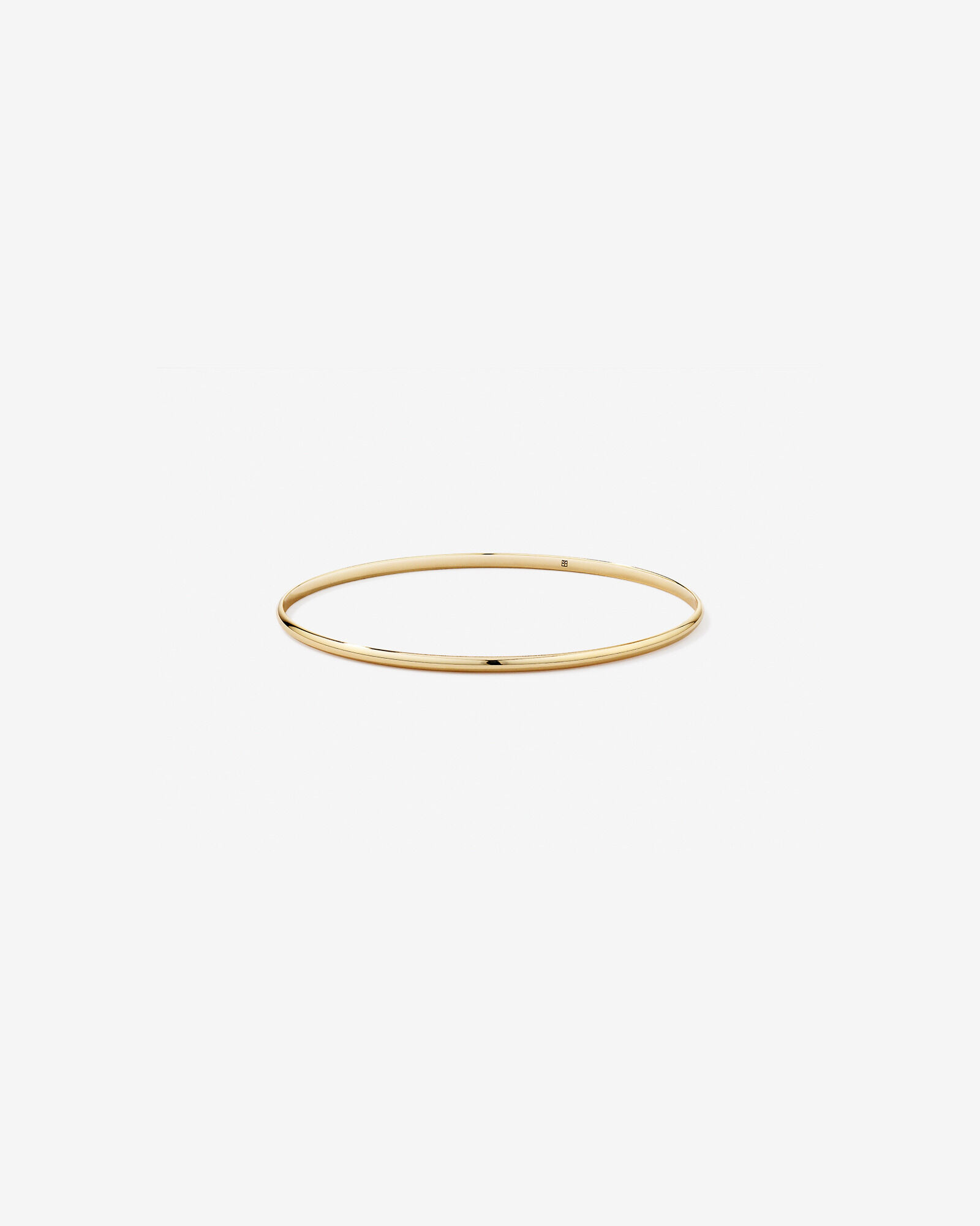 65mm (2.5") 2.3mm Width Solid Oval Bangle in 10kt Yellow Gold