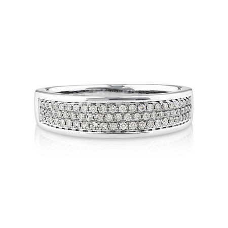 Men's Pave Ring with 0.33 Carat TW of Diamonds in 10kt White Gold Men's Pave Ring with 0.33 Carat TW of Diamonds in 10kt White Gold