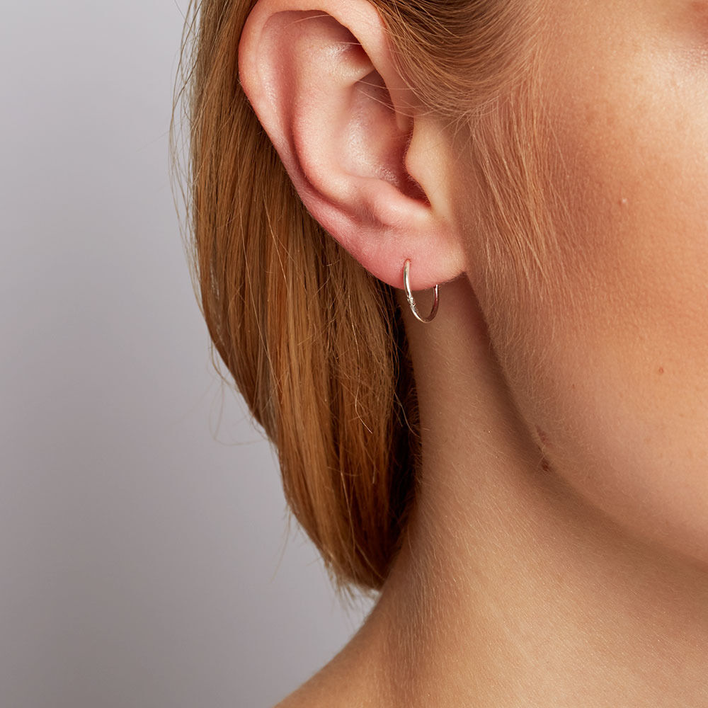 12mm Sleeper Earrings In Sterling Silver