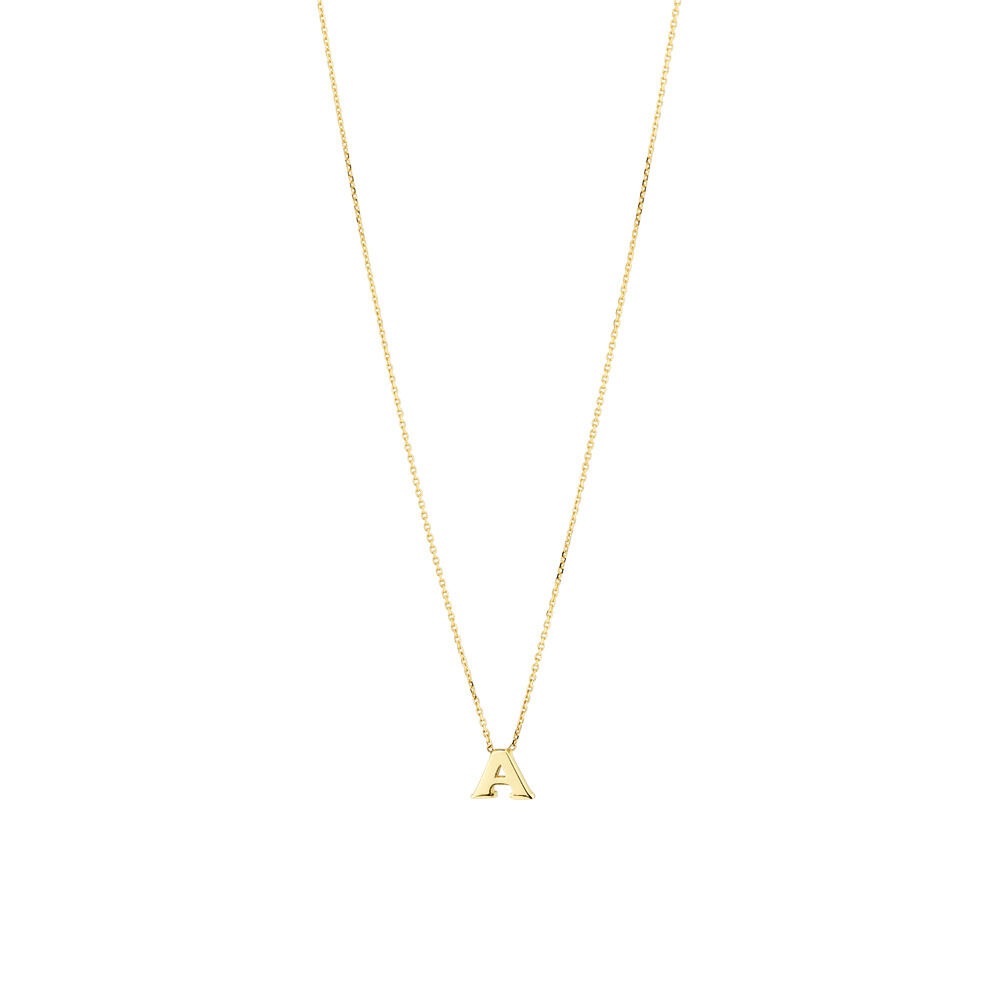 "A" Initial Necklace in 10ct Yellow Gold