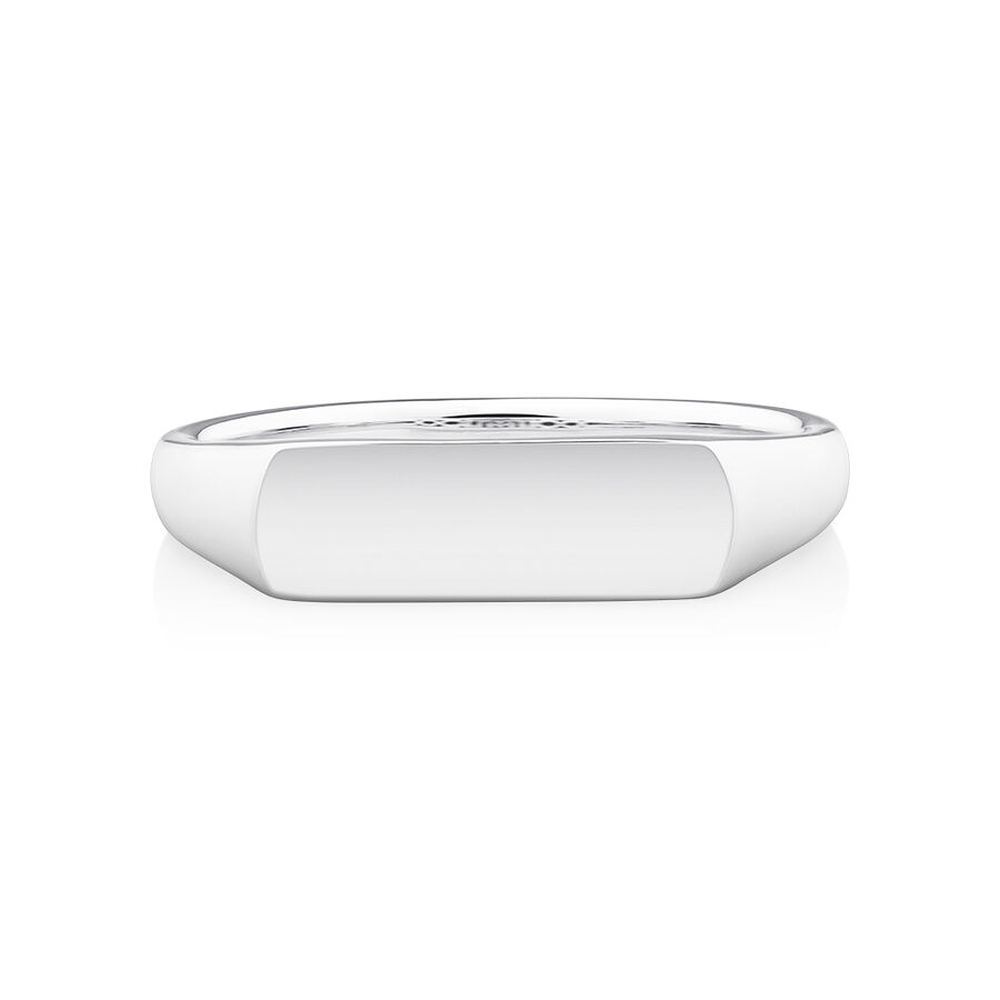 Men'S Rectangle Ring In Sterling Silver