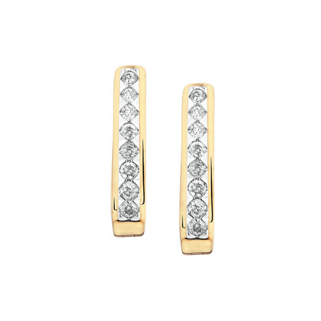Huggie Earrings with 1/3 Carat TW of Diamonds in 10ct Yellow Gold Huggie Earrings with 1/3 Carat TW of Diamonds in 10ct Yellow Gold