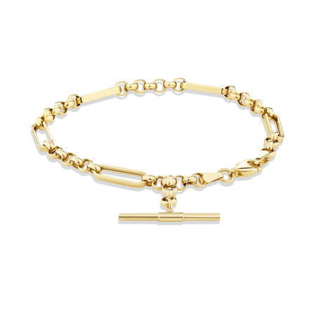 19cm Hollow Fob Bracelet in 10ct Yellow Gold 19cm Hollow Fob Bracelet in 10ct Yellow Gold