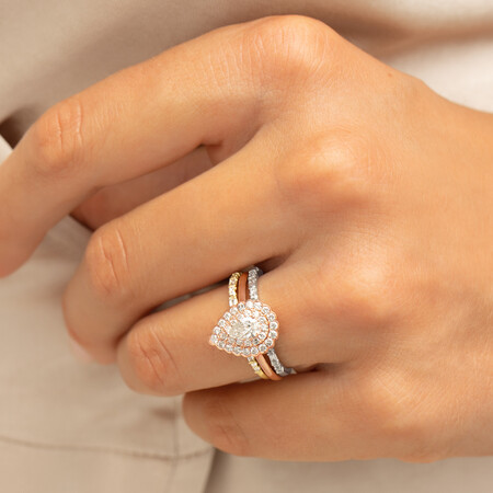 Evermore Halo Engagement Ring with 0.75 Carat TW of Diamonds in 14ct Rose Gold Evermore Halo Engagement Ring with 0.75 Carat TW of Diamonds in 14ct Rose Gold