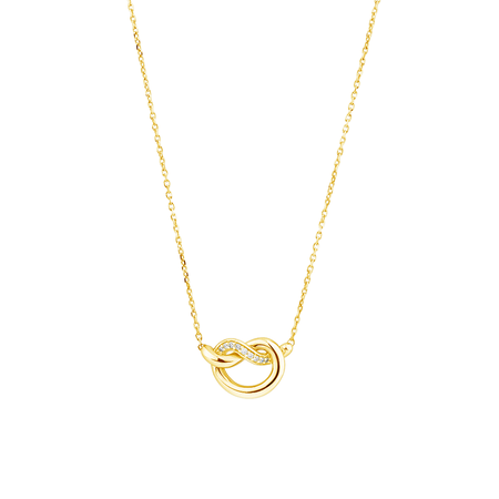 Mini Knots Necklace with Diamonds in 10ct Yellow Gold