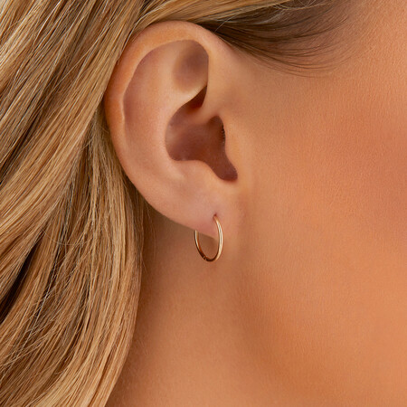 14mm Sleeper Earrings in 10ct Yellow Gold 14mm Sleeper Earrings in 10ct Yellow Gold