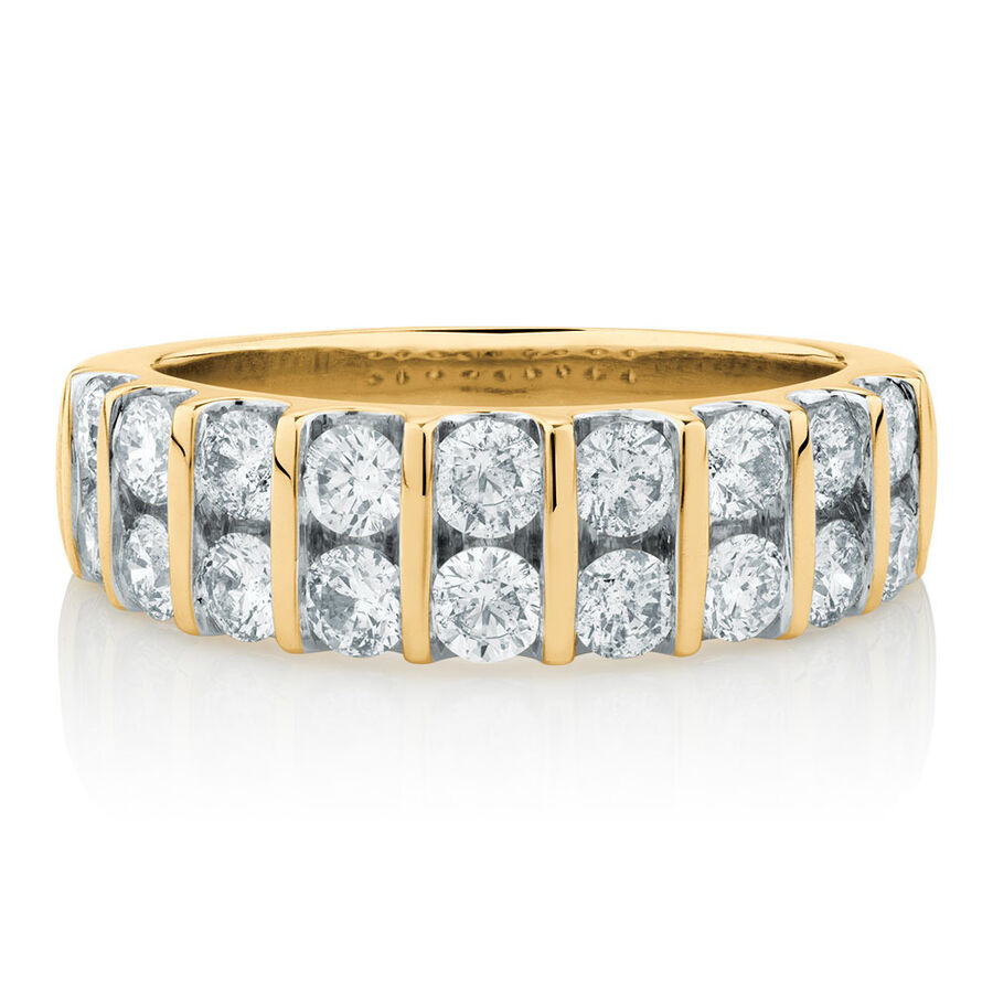 Ring with 1 1/2 Carat TW of Diamonds in 10ct Yellow Gold