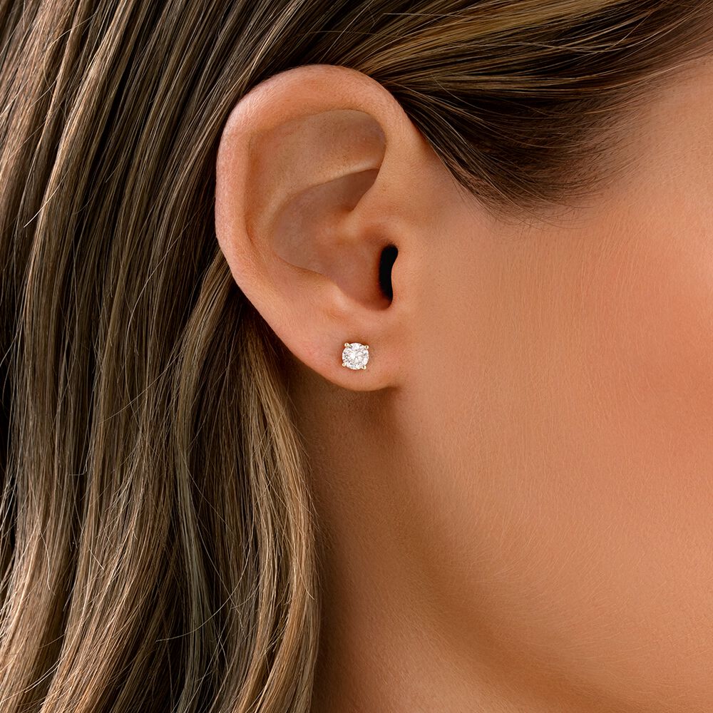 Stud Earrings with 0.70 Carat TW of Diamonds in 14ct Yellow Gold