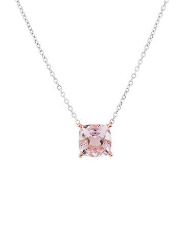 Necklace with Rose Amethyst in Sterling Silver & 10kt Rose Gold Necklace with Rose Amethyst in Sterling Silver & 10kt Rose Gold