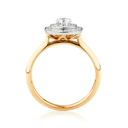 Whitefire Engagement Ring with 1/2 Carat TW of Diamonds in 18ct White & Yellow Gold & 22ct Yellow Gold Whitefire Engagement Ring with 1/2 Carat TW of Diamonds in 18ct White & Yellow Gold & 22ct Yellow Gold