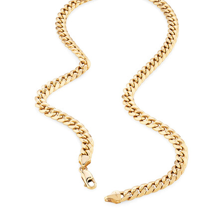 45cm (18”) 6.7 Width Hollow Miami Curb Chain in 10kt Yellow Gold 45cm (18”) 6.7 Width Hollow Miami Curb Chain in 10kt Yellow Gold
