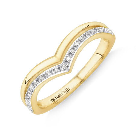 Wedding Band with Diamonds in 10kt Yellow & White Gold