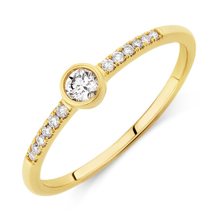 Promise Ring with 0.16 Carat TW of Diamonds in 10kt Yellow Gold