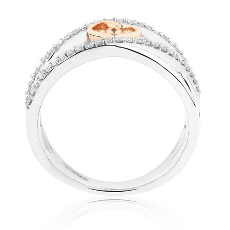 Infinitas Ring with 1/4 Carat TW of Diamonds in 10ct Rose Gold & Sterling Silver Infinitas Ring with 1/4 Carat TW of Diamonds in 10ct Rose Gold & Sterling Silver