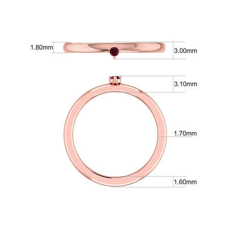 Stacker Ring with Rhodolite Garnet in 10ct Rose Gold Stacker Ring with Rhodolite Garnet in 10ct Rose Gold