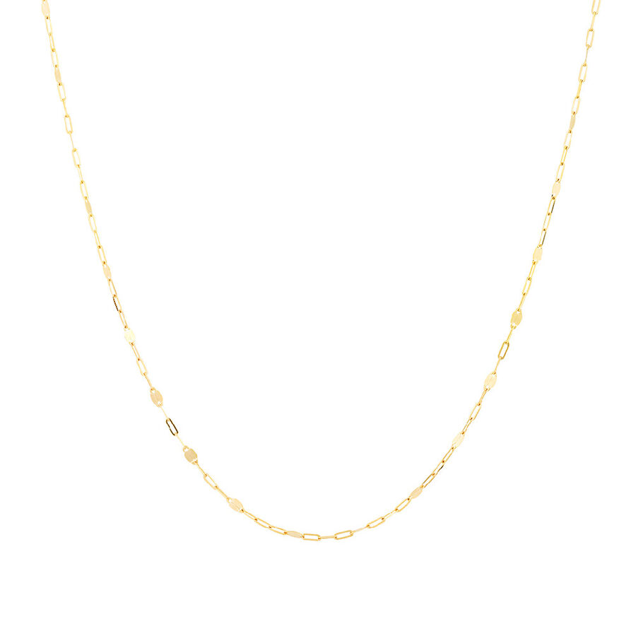 50cm Oval Mirror Cable Chain in 10ct Yellow Gold