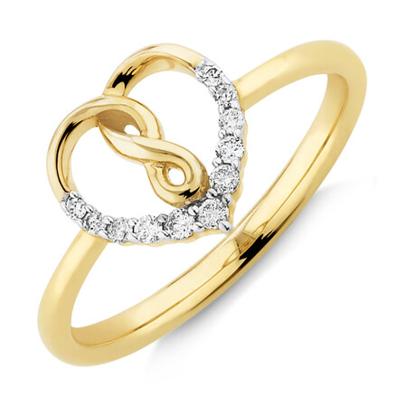 Infinitas Ring With 0.10 Carat TW Of Diamonds In 10ct Yellow Gold