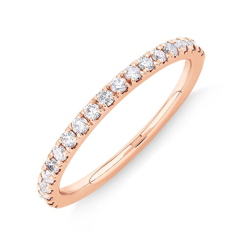 Wedding Band with 0.34 Carat TW of Diamonds in 14kt Rose Gold