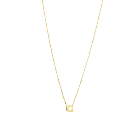 "C" Initial Necklace in 10ct Yellow Gold