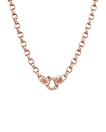 50cm (20") Diamond Set Bolt Chain in 10kt Rose Gold 50cm (20") Diamond Set Bolt Chain in 10kt Rose Gold