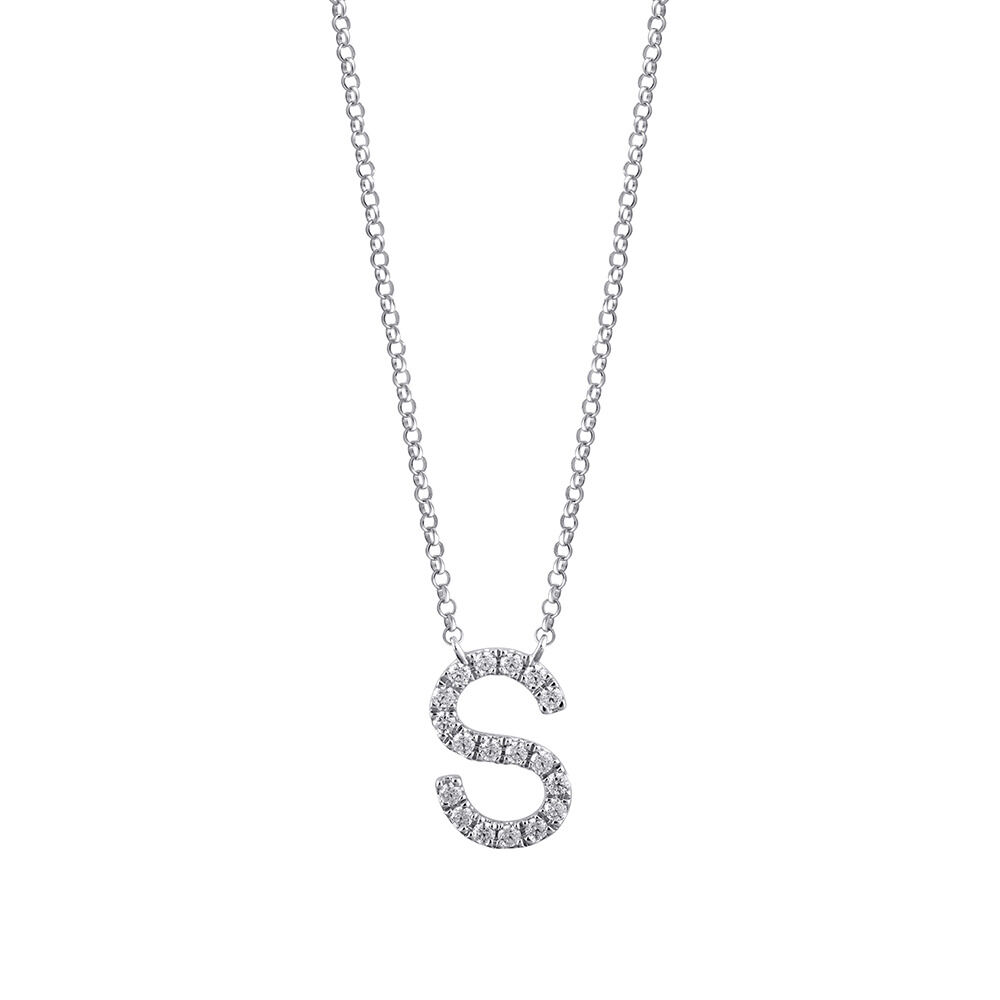 S' Initial necklace with 0.10 Carat TW 