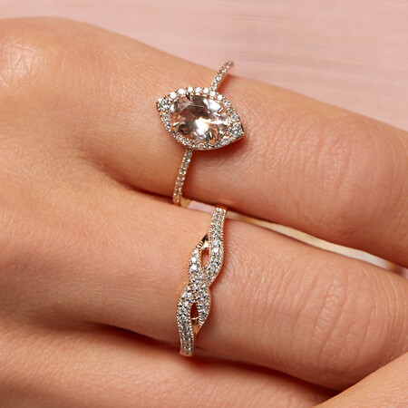 Ring with Diamonds in 10ct Rose Gold