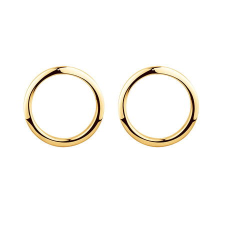 Open Circle Stud Earrings in 10kt Yellow Gold