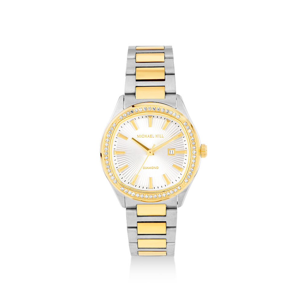 Women s Two Tone Watch with 0.40 Carat TW of Diamonds in Gold Tone Stainless Steel