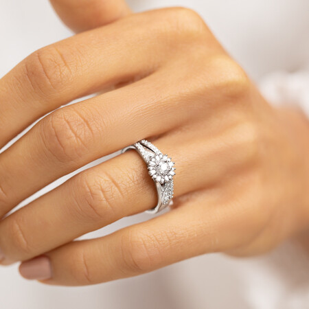 Bridal Set with 0.38 Carat TW Of Diamonds in 10kt White Gold Bridal Set with 0.38 Carat TW Of Diamonds in 10kt White Gold