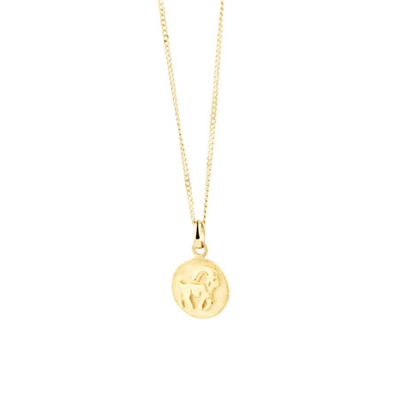 Capricorn Zodiac Pendant In 10ct Yellow Gold Capricorn Zodiac Pendant In 10ct Yellow Gold
