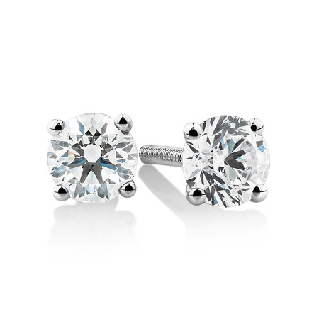 Laboratory-Created 0.50 Carat Stud Earrings In 10ct White Gold