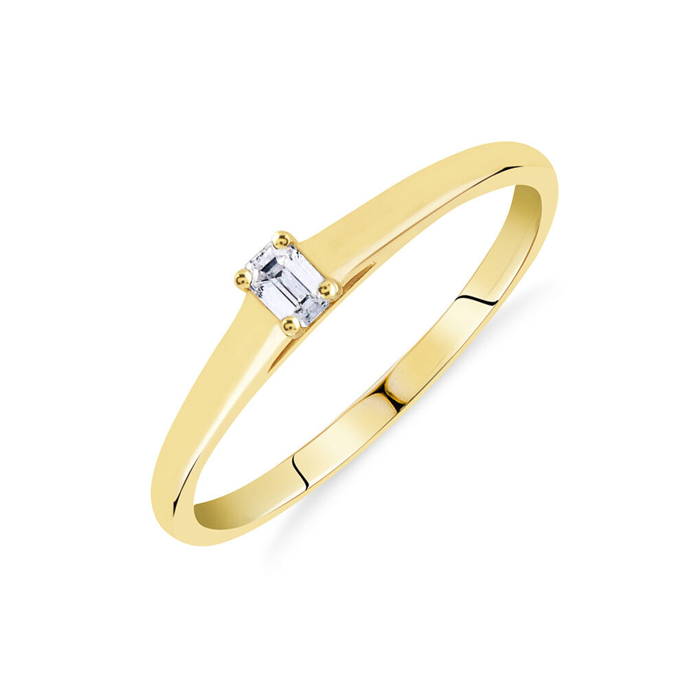 Promise Ring with Diamond in 10ct Yellow Gold