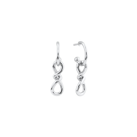 Loop Drop Loop Earrings In Sterling Silver