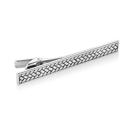 Patterned Tie Bar in 925 Sterling Silver Patterned Tie Bar in 925 Sterling Silver