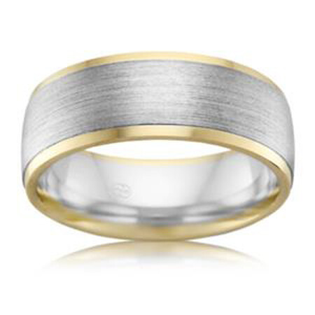 6mm Men's Wedding Band in 10kt Yellow & White Gold