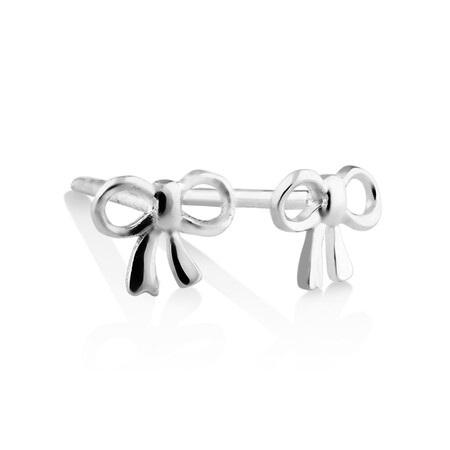 Bow Stud Earrings In Sterling Silver Bow Stud Earrings In Sterling Silver